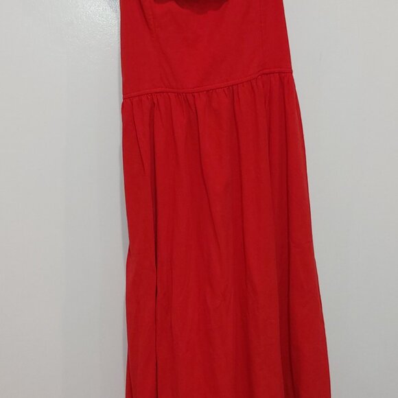 Free people  red dress sz M ruffled - Picture 9 of 11